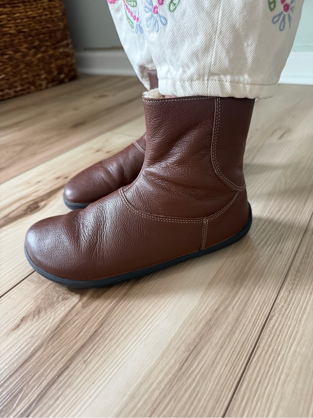 Womans Be Lenka Brown Leather Ankle Boots - Sherpa lined - Picture 10 of 10